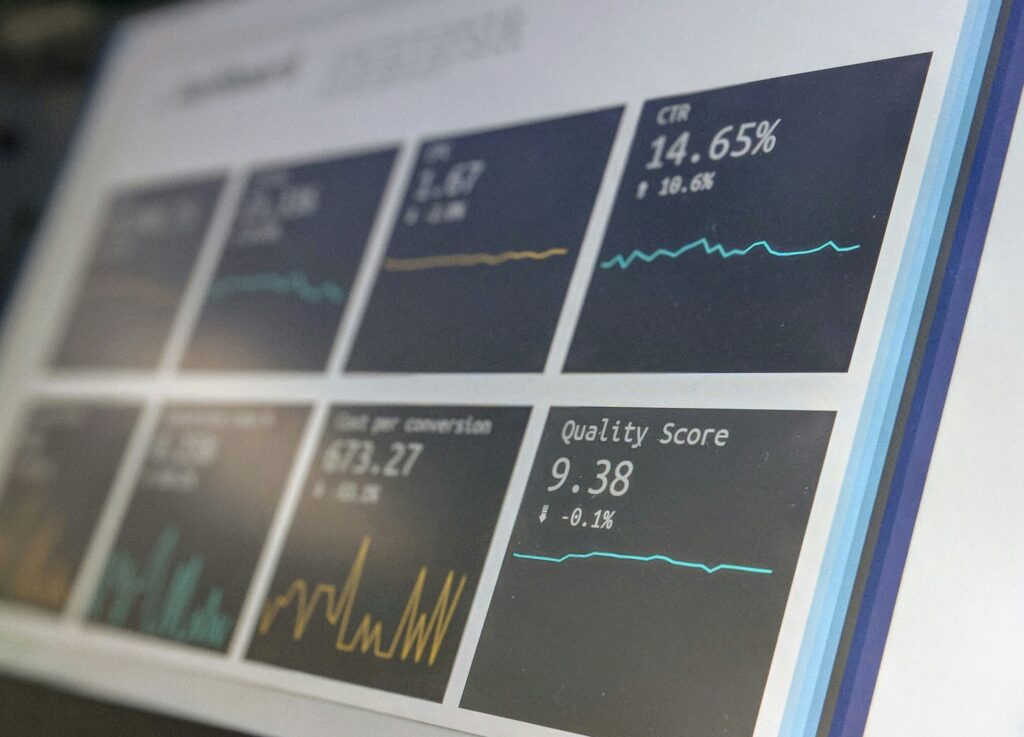 A screen showing various metrics for measuring leads, such as cost per conversion. Provided by Unsplash.